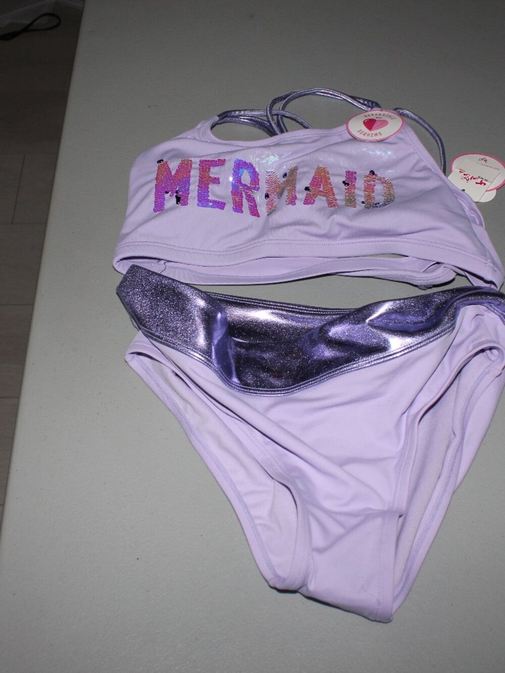 Purple 2 Pcs  Justice  Bikini  Swimsuit Size 16
